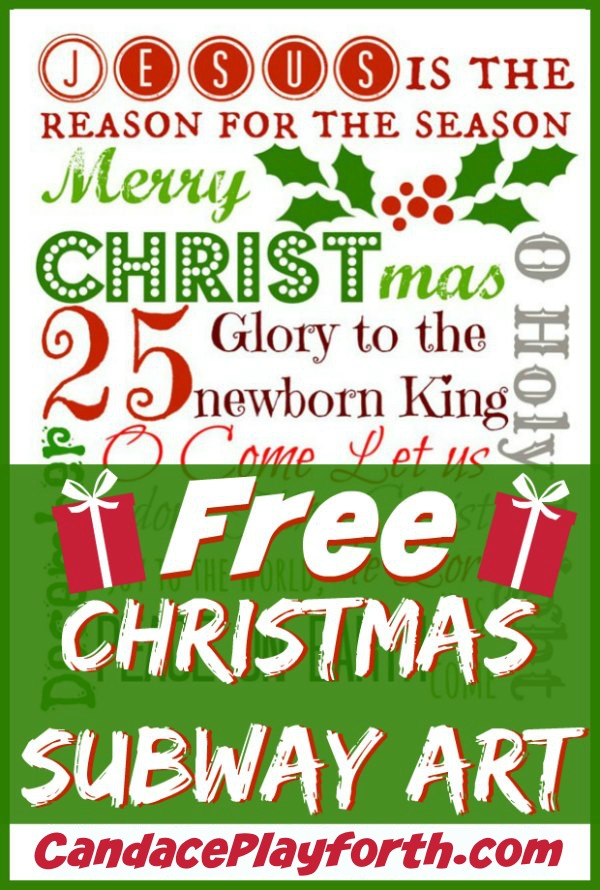 CHRISTmas Subway Art! Grab this free printable to add to your Christmas decorations. It’s the perfect way to remember the true meaning of the holiday, celebrating the birth of Christ.