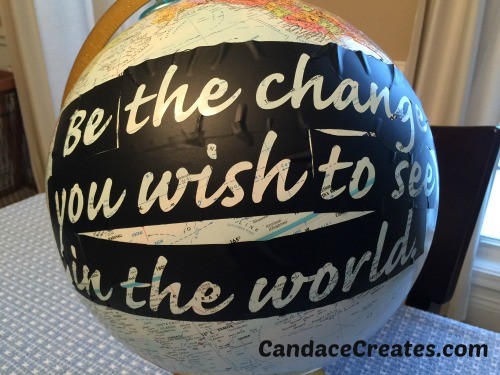 DIY Painted Globe: Add a meaningful quote to a globe!