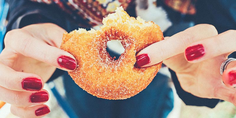 Food and Stress Relief | woman with donut