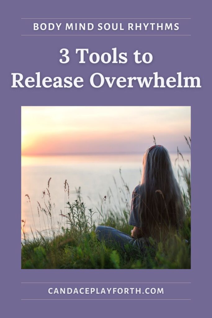woman by water, 3 tools to release overwhelm pin 