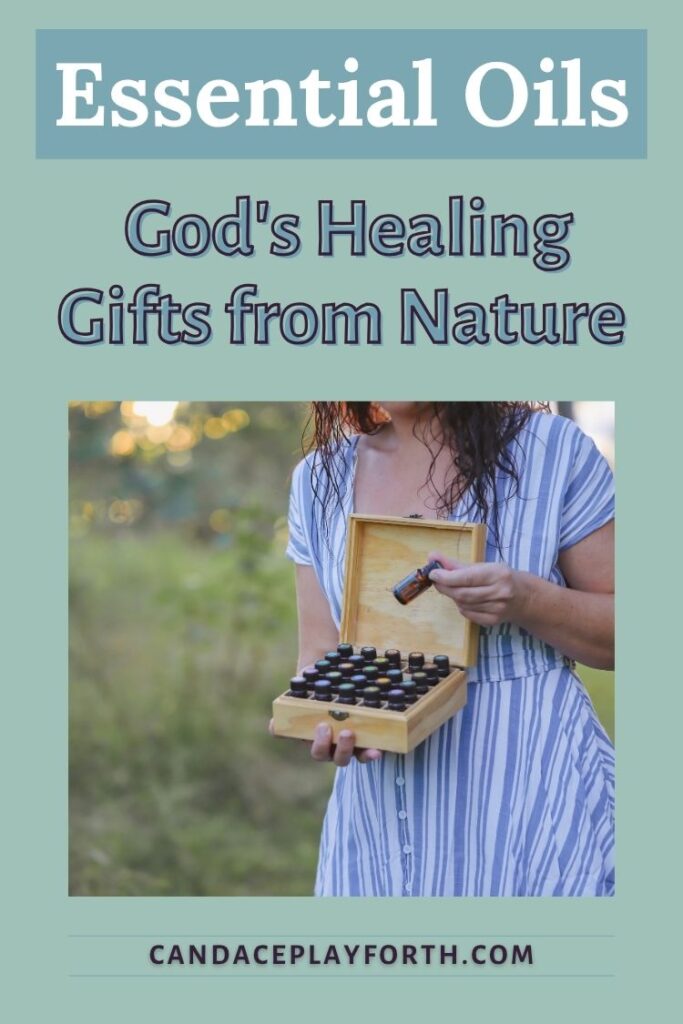 woman with open box of essential oils | essential oils pin